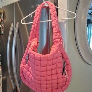 Free PEOPLE Movement Chic Pink Quilted Shoulder Bag
